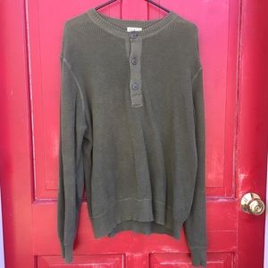 Olive Green Button-Up Sweater